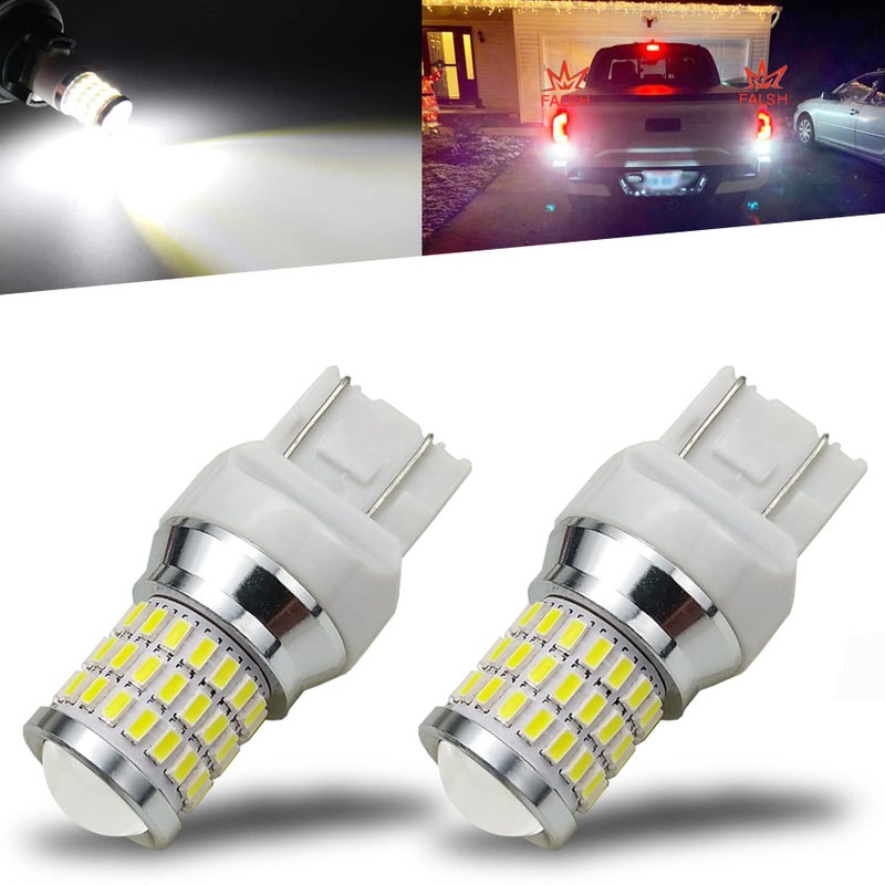iBrightstar 9-30V Flashing Strobe Blinking LED Reverse Lights 7440 7443 T20 LED Bulbs with Projector Replacement for Back Up Reverse Lights, Xenon White - Image 1